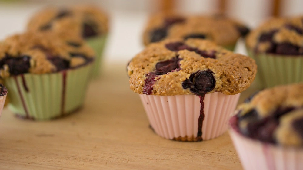 Áfonyás fehérje muffin
