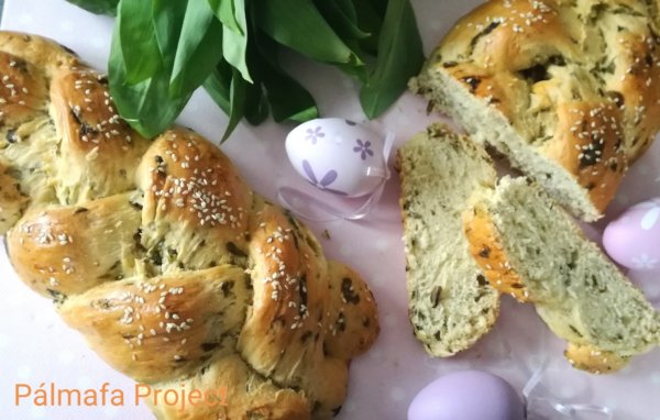 Recept: fonott kalács medvehagymával