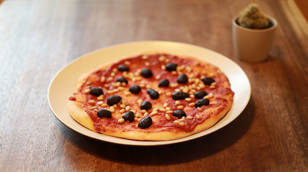 Vegán pizza proteinnel